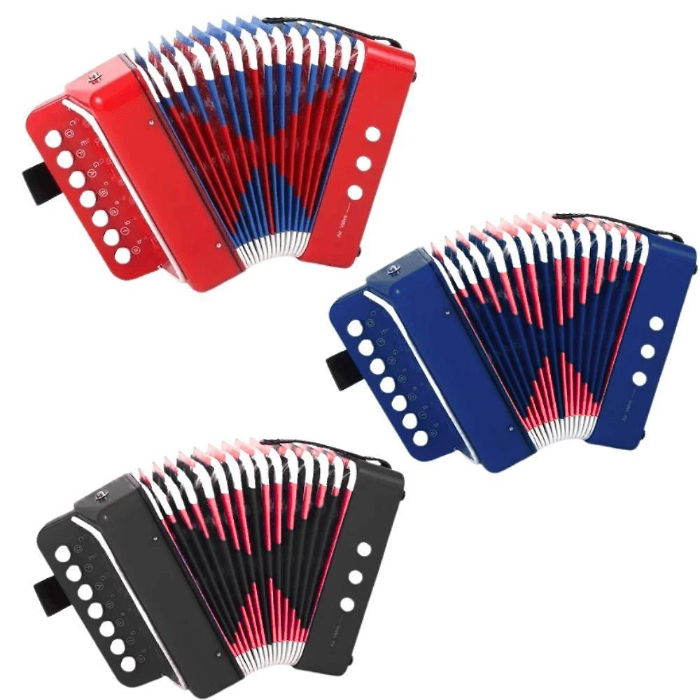 Mini Sanfona Infantil 10 Toques 14 Tons Coordenação Motora Fun Game