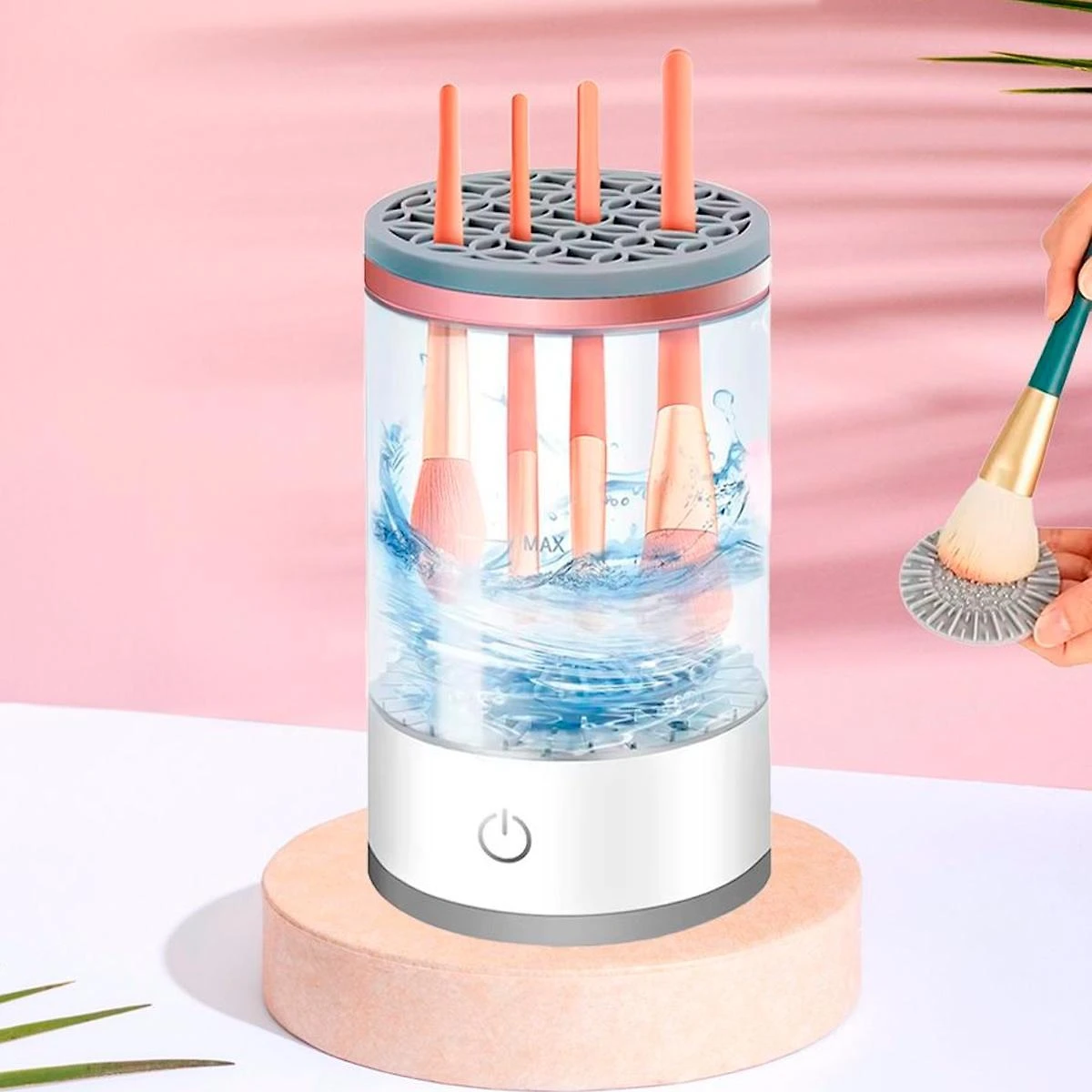 Miniatura Limpador Elétrico Pincéis Maquiagem Automático Usb