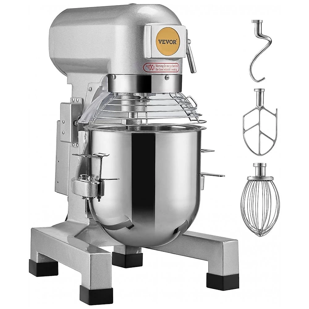 Batedeira Comercial VEVOR B10B 10L 3 Velocidades Gancho Inox Temporizador 110V
