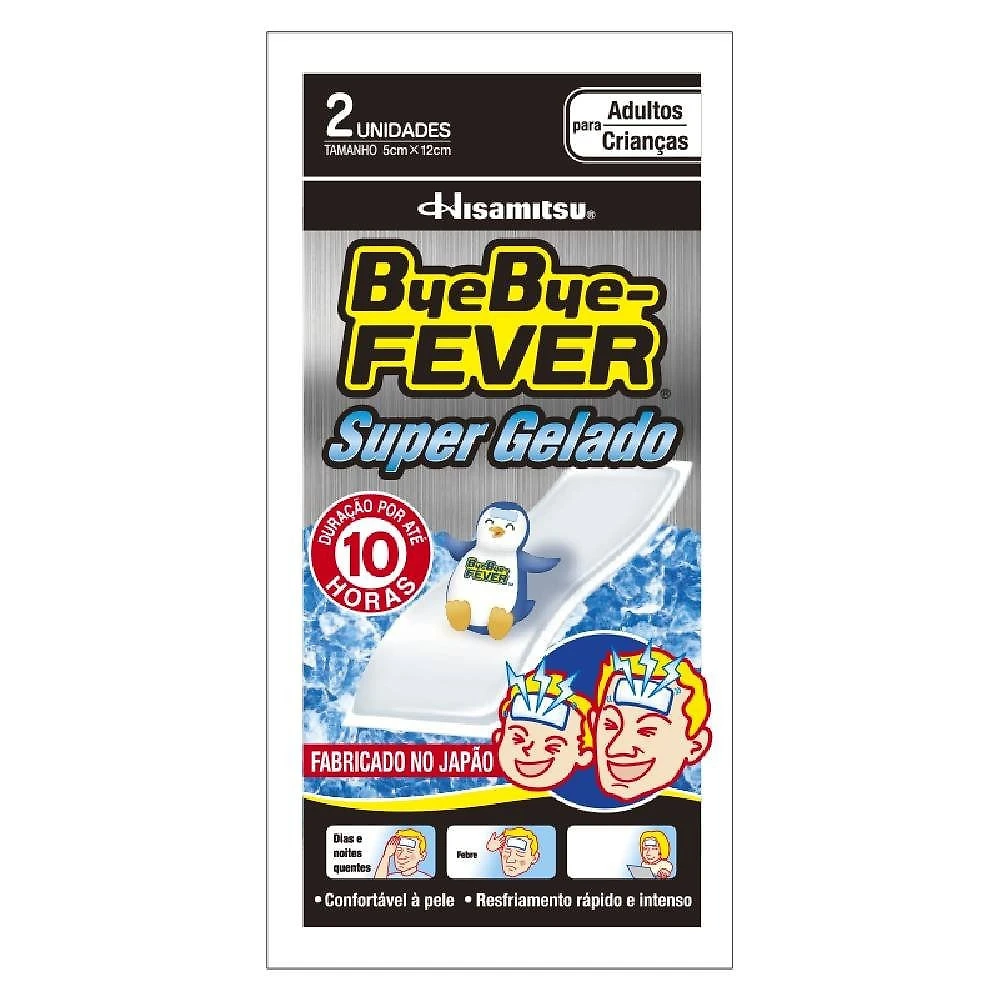 Compressa Para Alívio De Febre Bye Bye Fever Super Gelado 2 Unidades