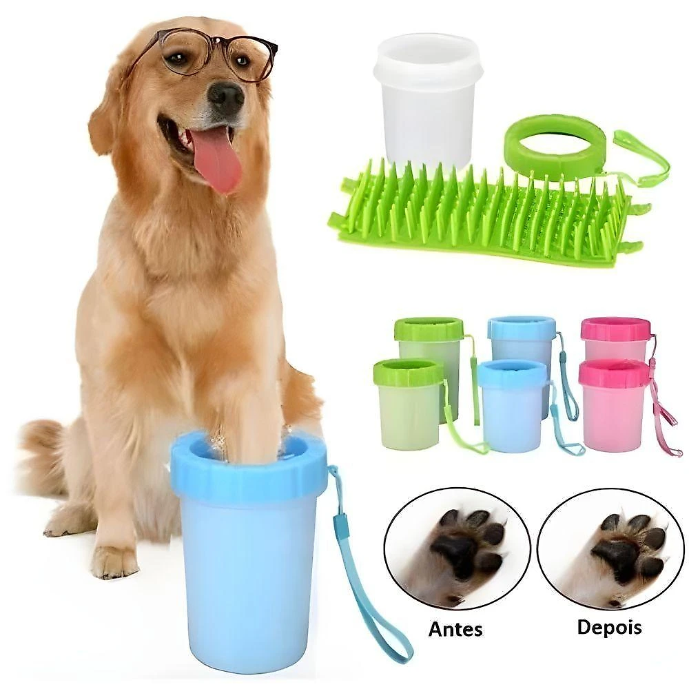 Copo Limpador de Patas para Pets Utimix Modelo Pata de Cachorros para Cães e Gatos