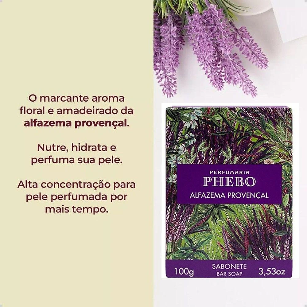 Kit 20 Sabonete Phebo Alfazema Provençal Em Barra Cremoso 100g