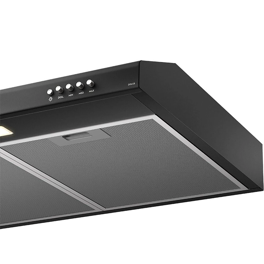 Depurador de Ar 60 cm Luz LED e Filtragem Dupla Preto DE6SB Electrolux Preto - 110V