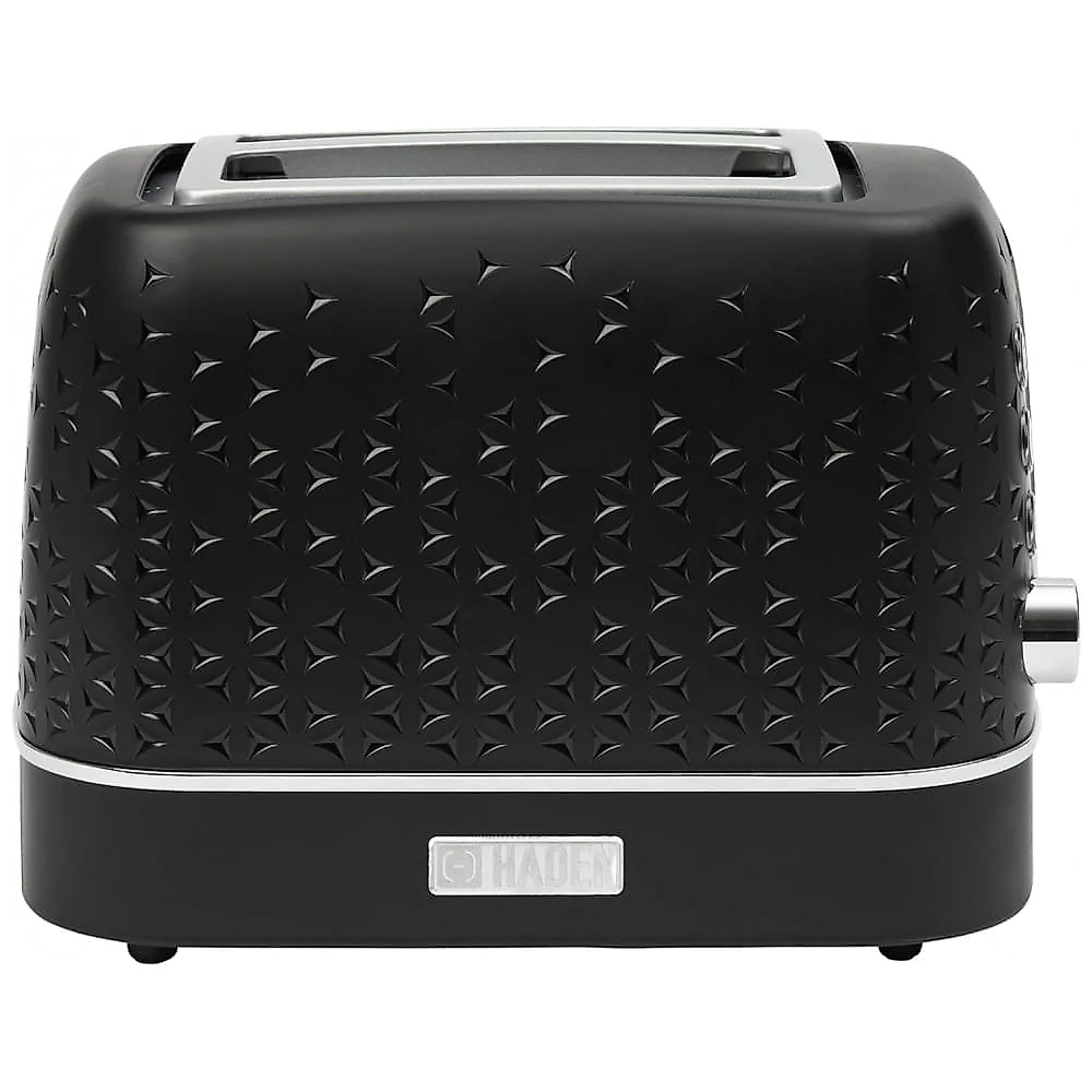 Torradeira HADEN Starbeck 2 fatias preta e cromada com fenda larga e 7 níveis de tostagem 1600W 110V