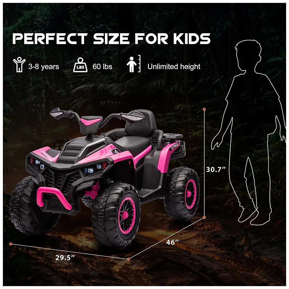 ATV Elétrico JoyRydz 24V Para Crianças 3+ – 2 Lugares, 9,6 Km/h, Luzes LED E Marcha Ré