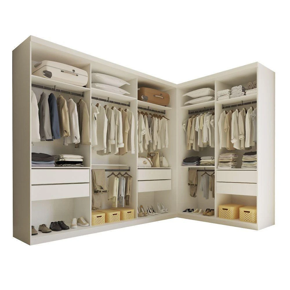 Miniatura Closet Casal França Sem Portas 2 Módulos 6 Gavetas Minastex Branco
