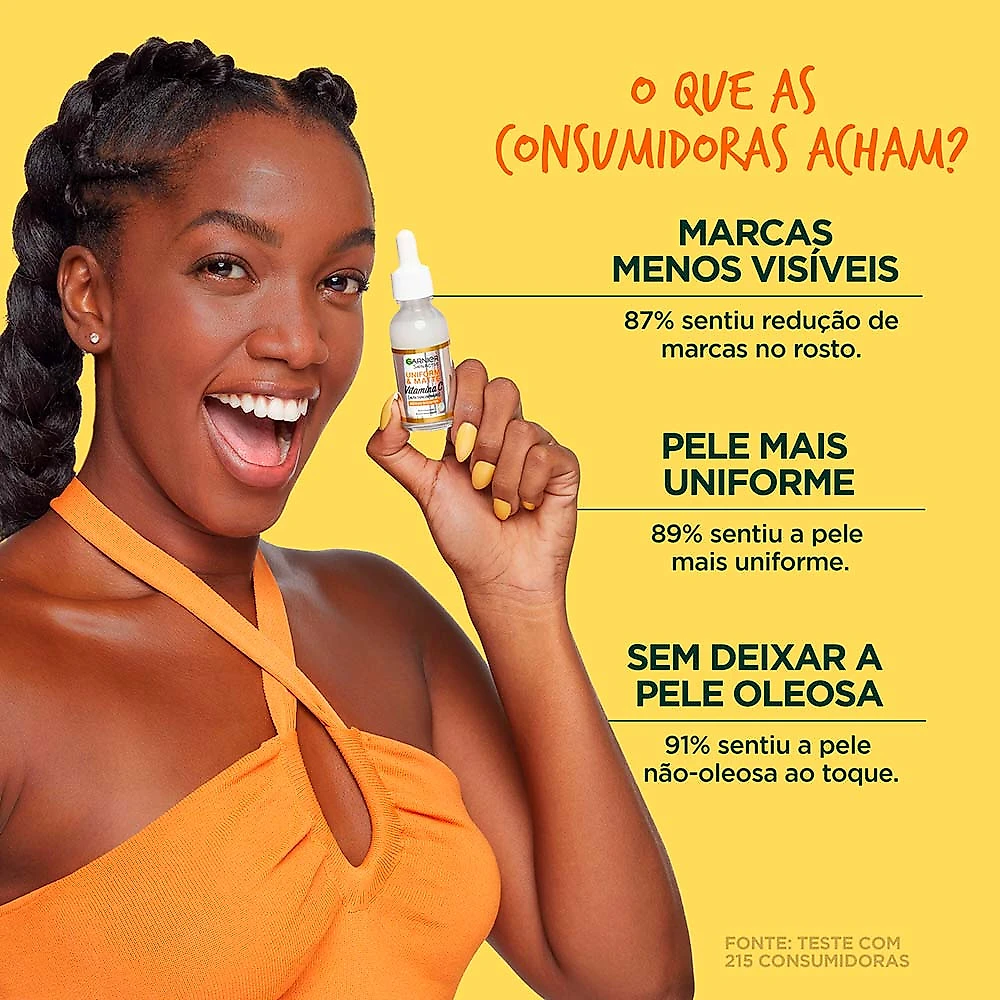 Garnier Skin + Maybelline Kit – Sérum Facial  Uniform & Matte Vitamina C  15ml + Máscara de Cílios Kit