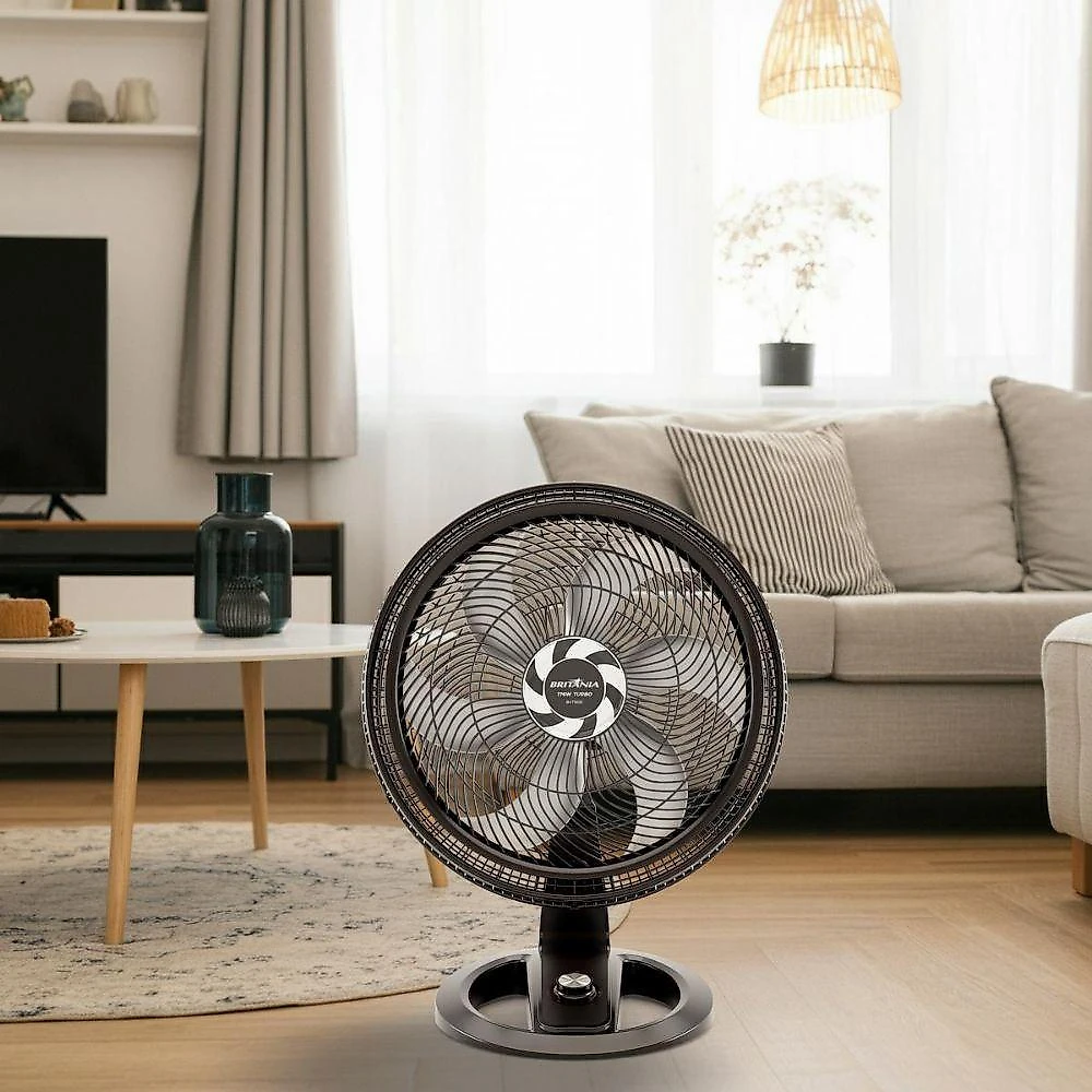 Ventilador De Mesa Britânia 2 Em 1 Maxx Force 6 Pás BVT500 Preto 110V