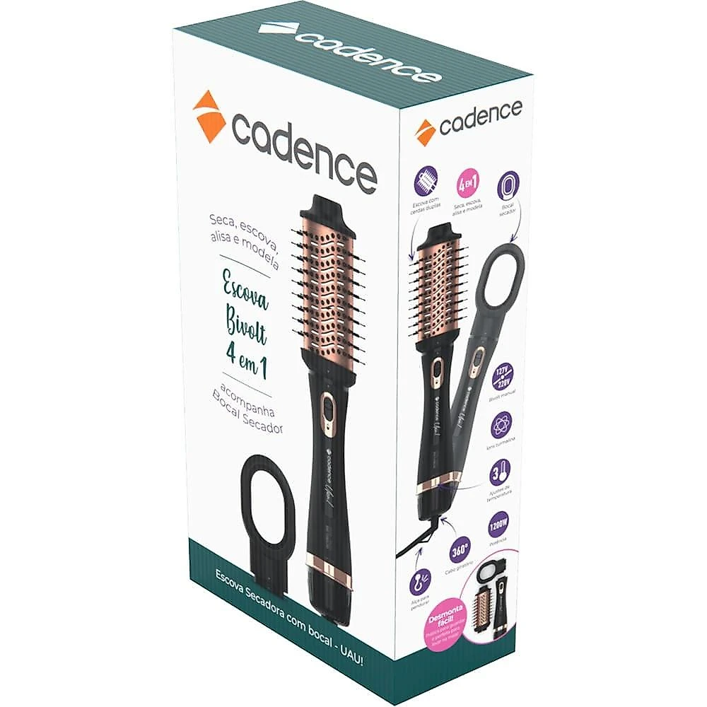 Escova Secadora 4 em 1 Cadence ESC800, 1200 Watts – Bivolt
