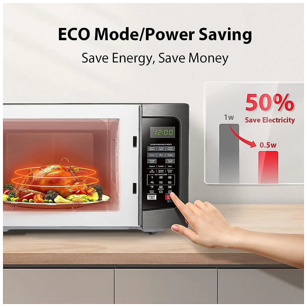Micro Ondas de Bancada em Aço Inoxidável 33L com 12 Programas, 110V 1100W, TOSHIBA EM131A5CBS, Preto