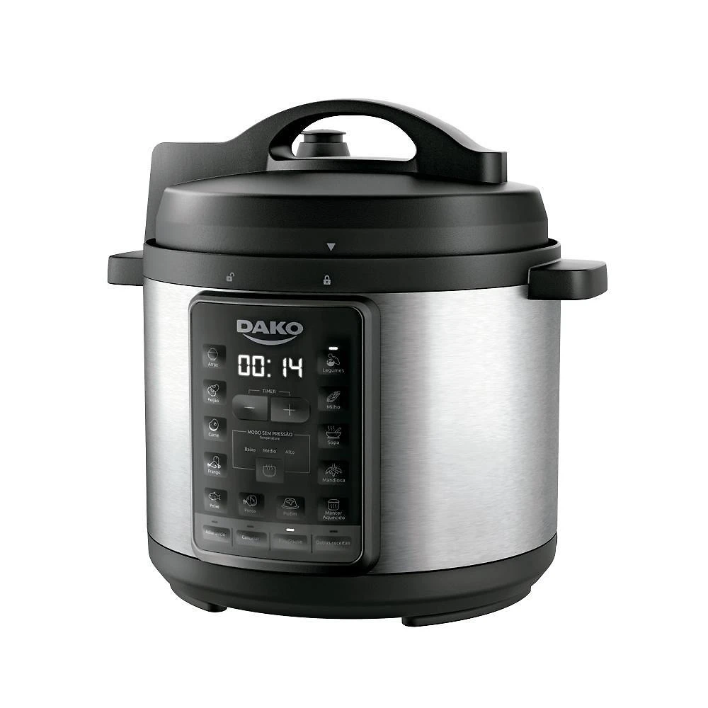 Panela De Pressão Elétrica Dako 1000W 6L Preta 220V