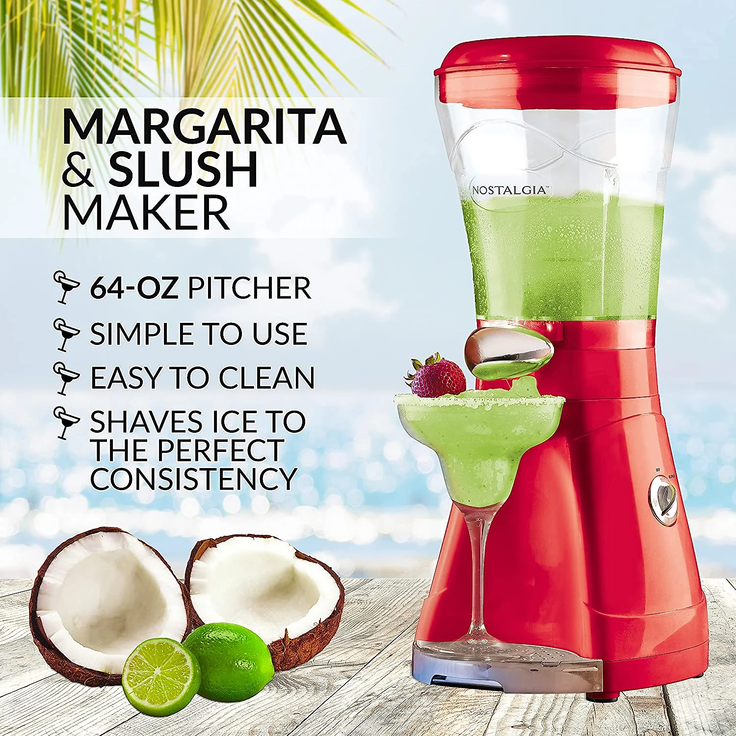 Nostalgia MSB64 Máquina para Drinks e Coquetéis Capacidade 1 8L 200W110V Vermelha