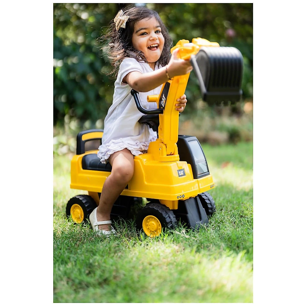 Carrinho de empurrar infantil Best Ride On Cars escavadeira CAT com pá frontal funcional