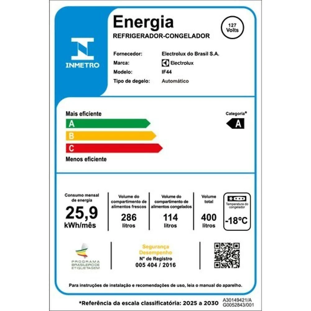 Geladeira Electrolux Duplex Frost Free Inverter 380L Autosense IF41 Branco 110V