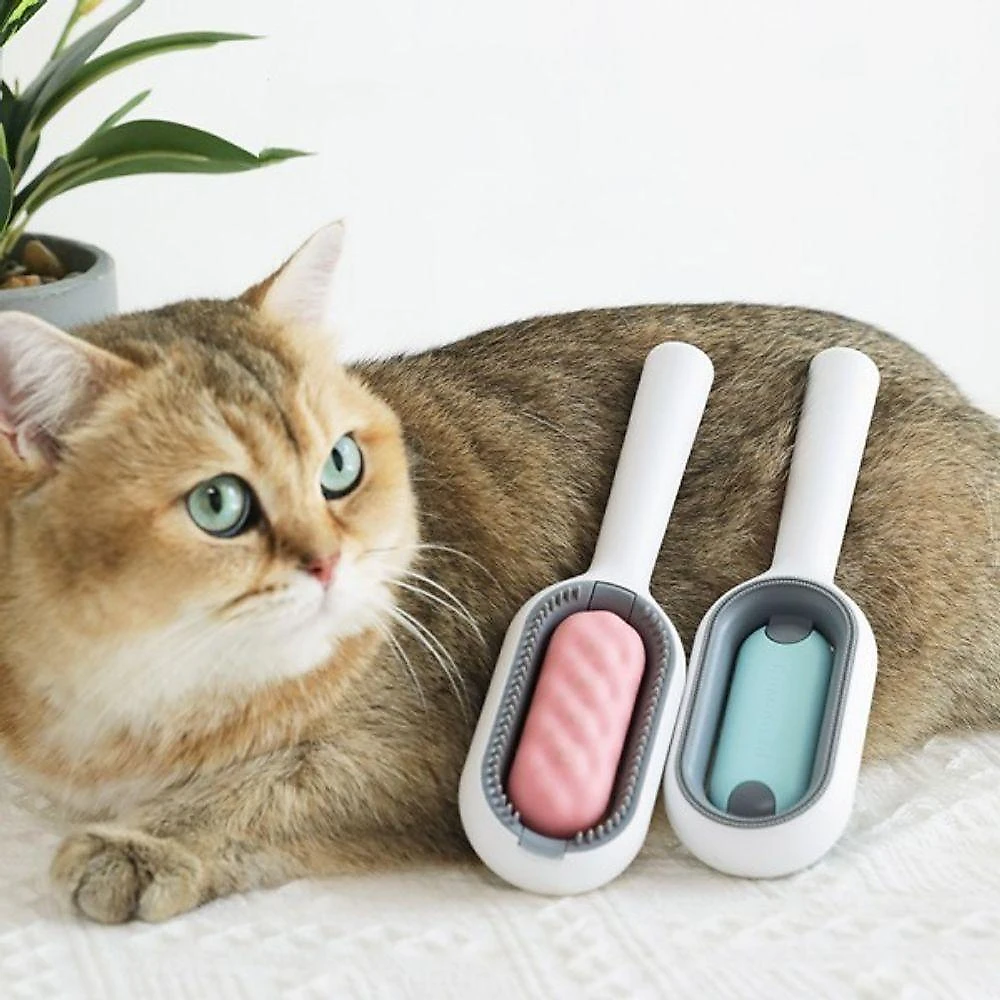 Escova de Cabelo para Animais de Estimação OEM para Cães e Gatos Silicone Rosa 19cm 1 Unidade