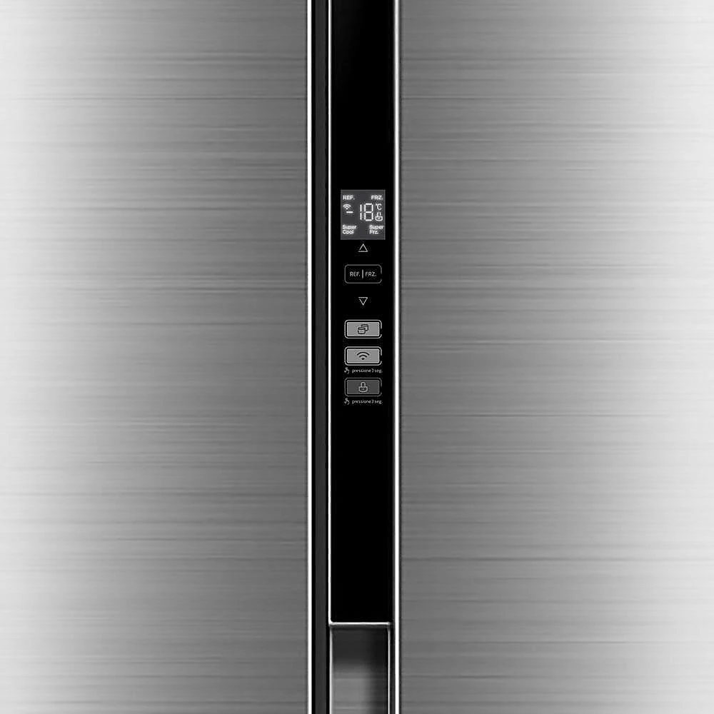 Geladeira midea side by side mdr-s598fga041 frost free com painel touch, função turbo e conectividade via app- cor inox claro - 442 litros 110