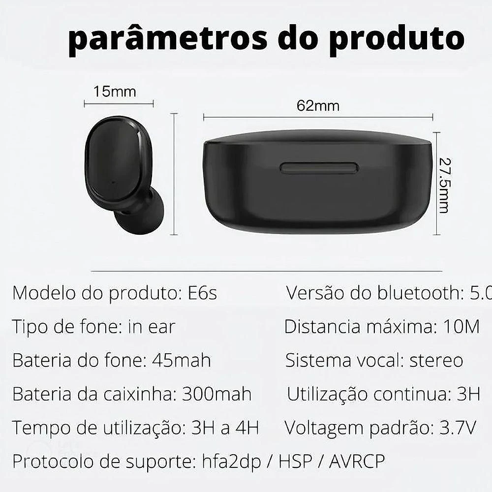 Fone De Ouvido A2s Bluetooth Tws In-ear