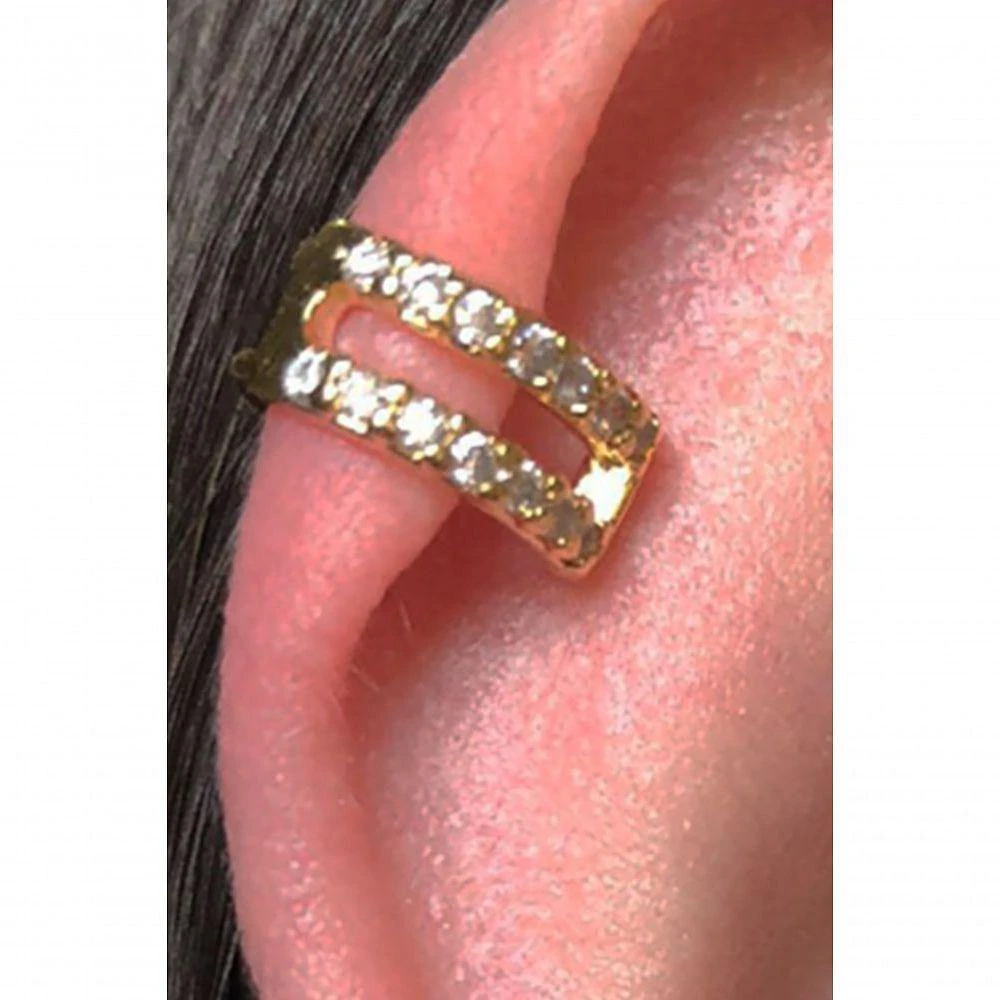 Piercing Fake Floratta Joias F027 Banhado em Ouro 18K 1,1CM Dourado Hipoalergênico Unissex