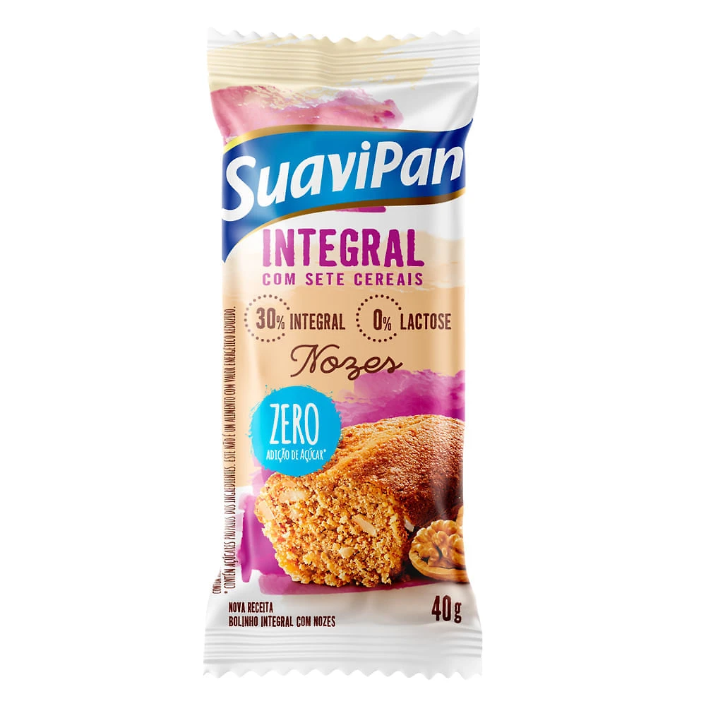 Bolinho Suavipan com Nozes Integral Zero Açúcar 40g