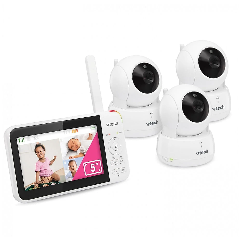 Babá Eletrônica para Bebês VTech com 3 Câmeras, Tela LCD de 12 cm