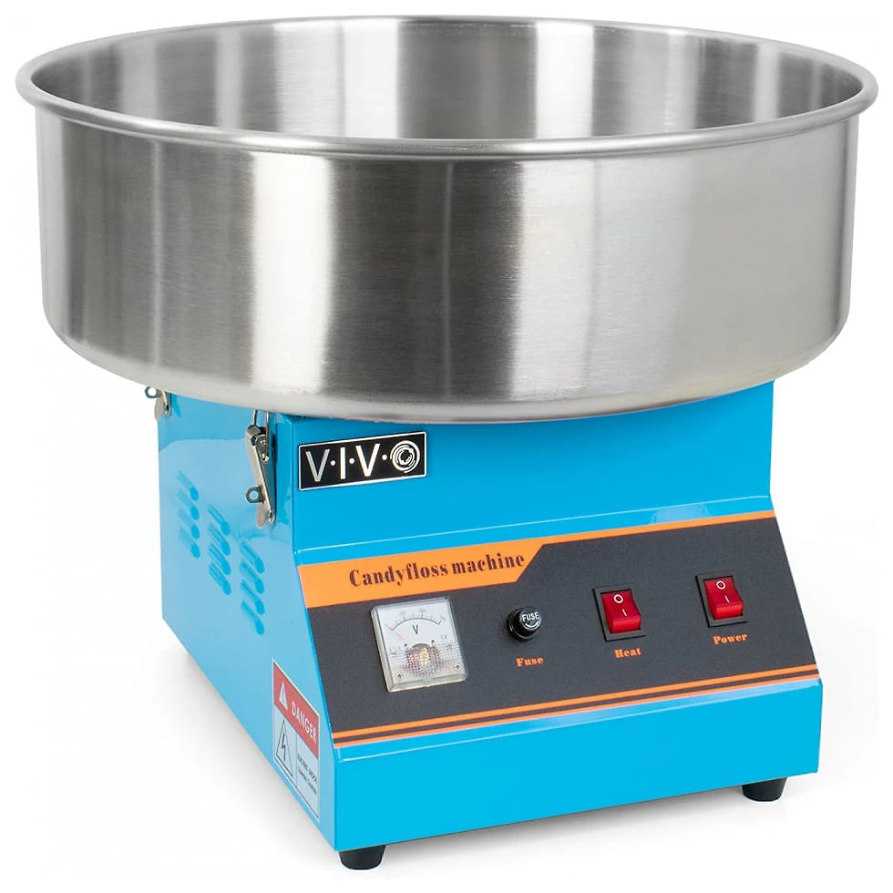 VIVO CANDY V001B Máquina de Algodão Doce Elétrica com Tigela de Aço Inoxidável, 110V, Azul