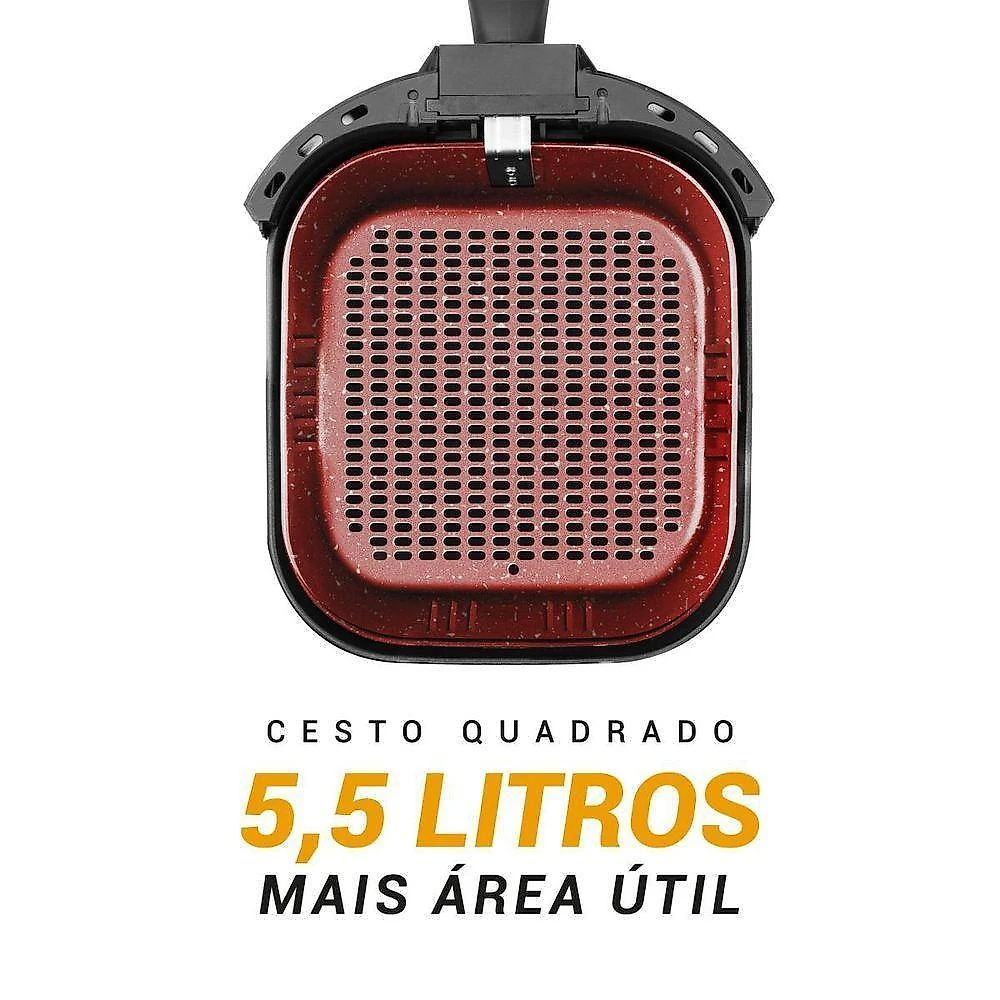 Fritadeira air fryer philco paf55b 5,5l 1500w preto 220v com timer e cesto removível