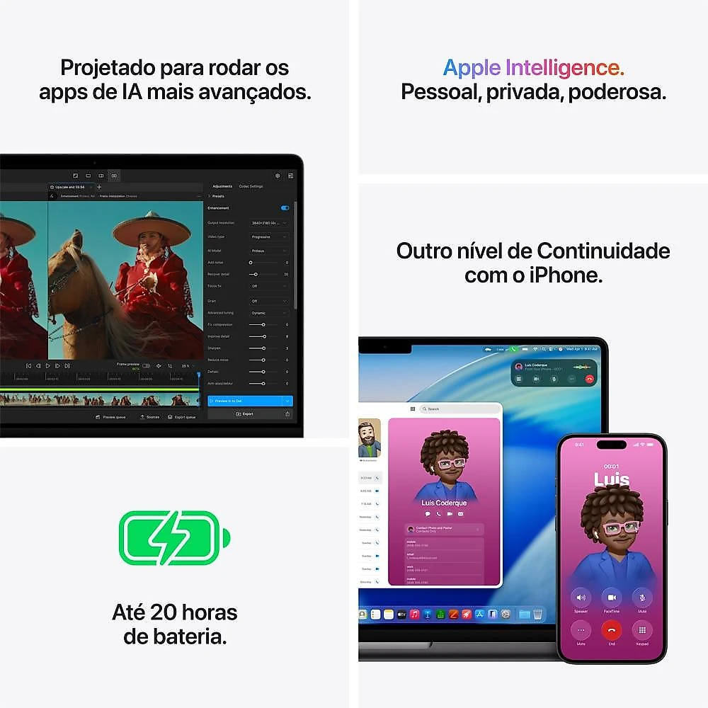 MacBook Pro 14" Apple M5 Max chip com 18 núcleos CPU e 32 núcleos GPU  36GB  2TB SSD - Prateado