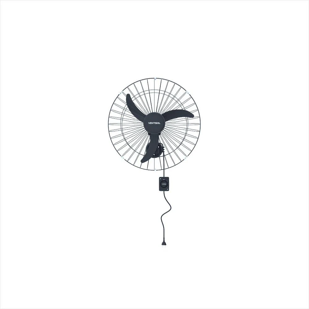 Ventilador oscilante de parede 60cm preto premium ventisol