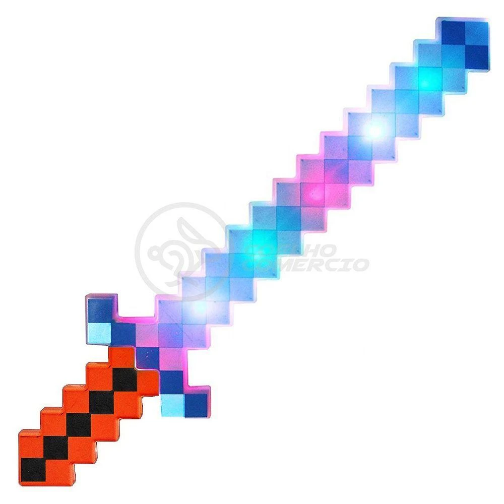 Brinquedo Espada Pixel Minecraft 58cm à Pilha vermelho