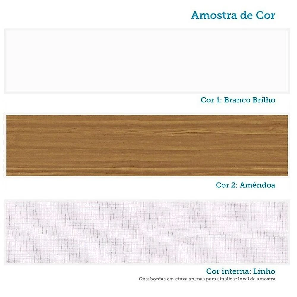 Quarto de Bebê com Berço Guarda-roupa e Cômoda com Janelas 100% Mdf Retrô Kakau Espresso Móveis Branco Brilho/Amêndoa