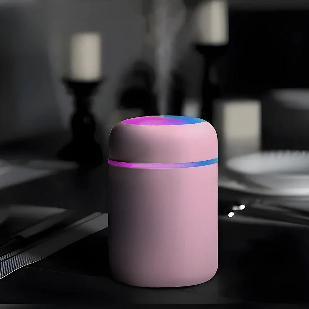 Umidificador de Ar Portátil Usb Rosa 300ML Ultrassônico Utimix Luminária LED Difusor de Aroma webcontinental-7899658309541