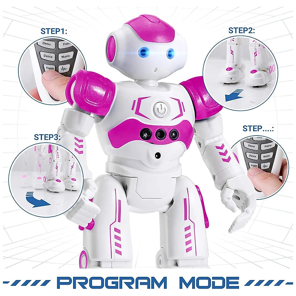 Robô Interativo KingsDragon RC para Crianças, Controle por Gestos, Programável, Presente de Aniversário para Crianças de 3 a 8 anos