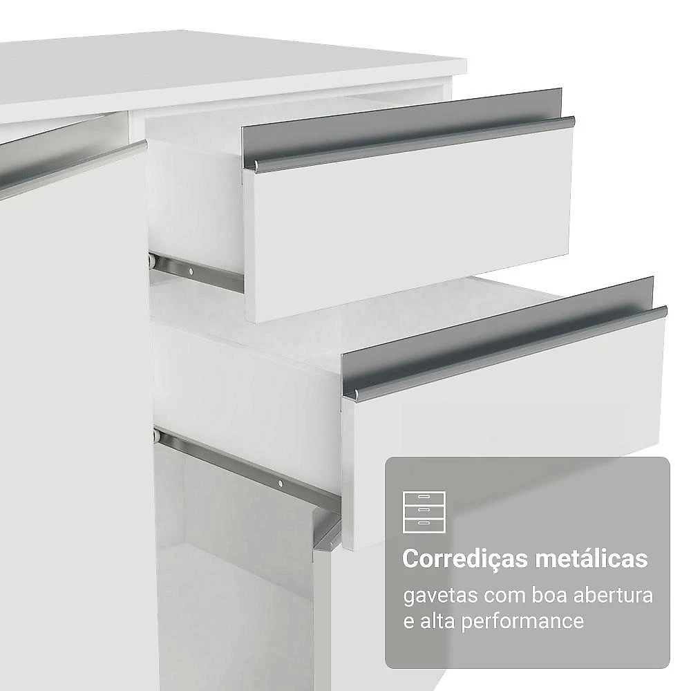 Armário de cozinha completa de canto 100% mdf 447 cm branco smart madesa 02