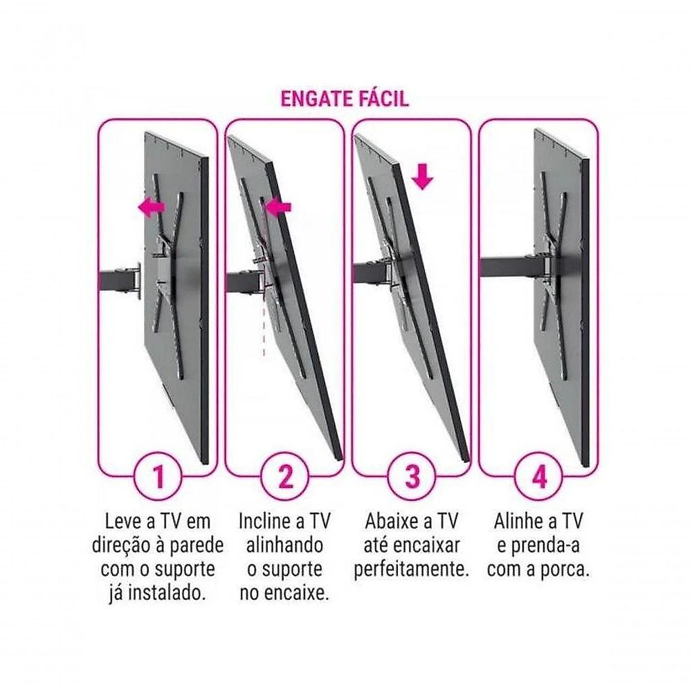 Suporte Articulado Para Tv 19"-56" Preto Stpa50 Multivisão