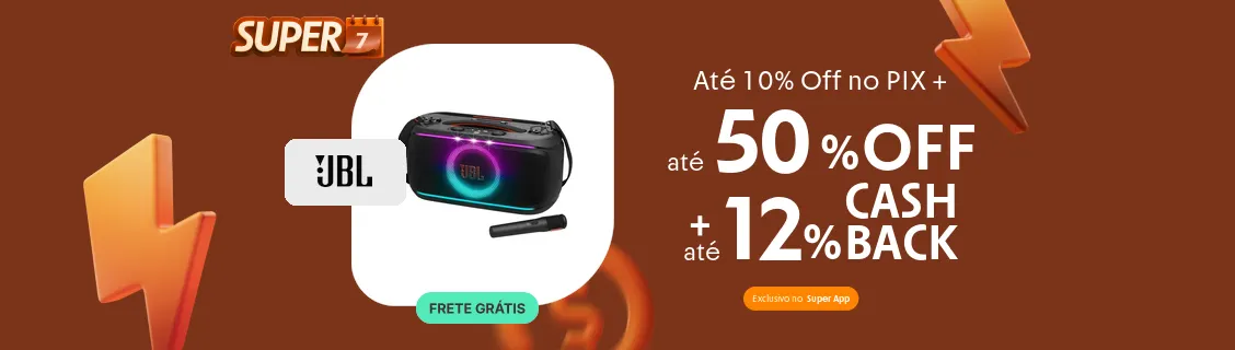 Até 12% de cashback na JBL