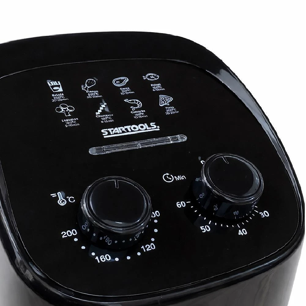 Air Fryer Elétrica Yeet sem Óleo 3,4L Turbo com Grelha Cesto Removível Preto 110V