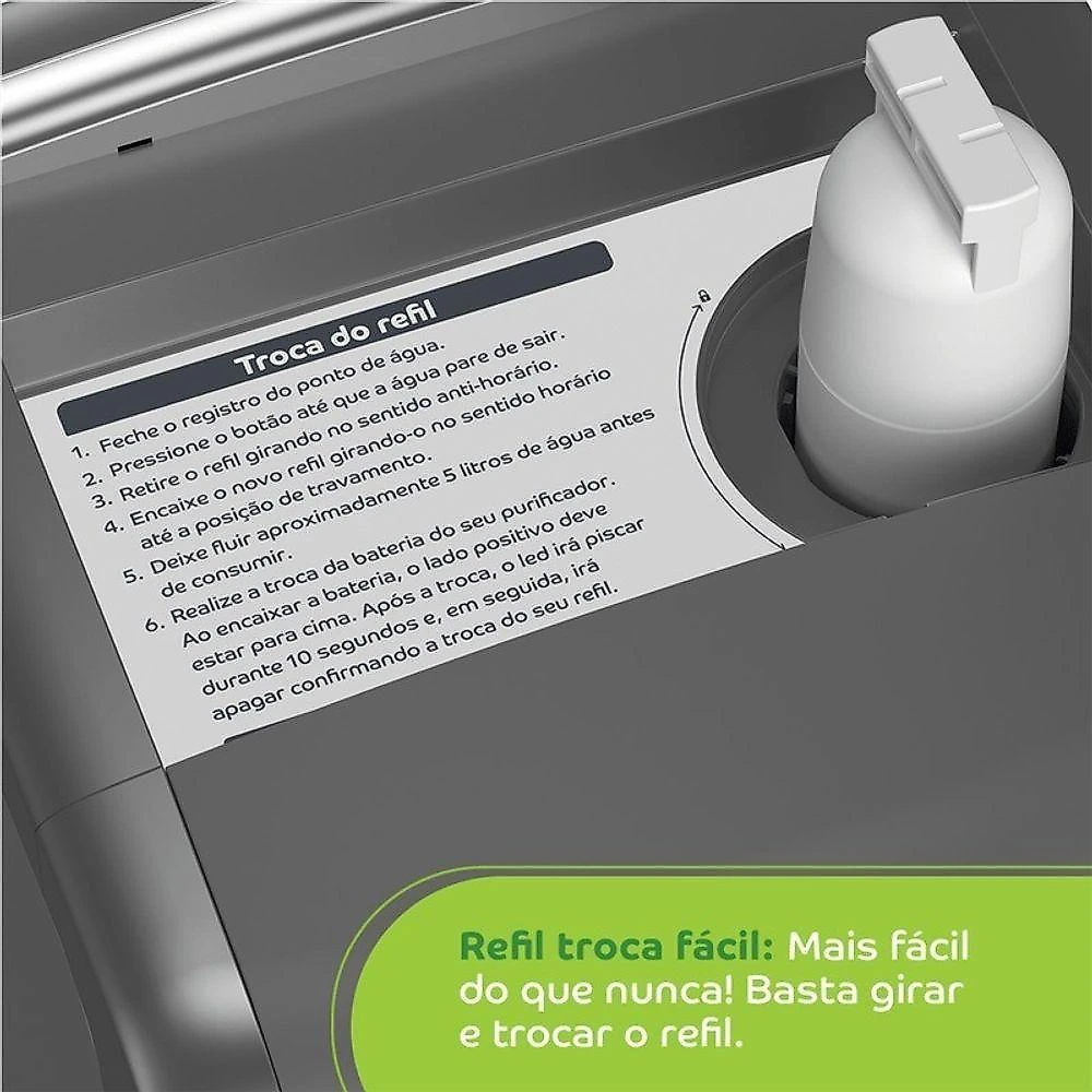 Purificador de Água para Bancada e Parede OEM CPB34AF Natural e Gelada Cinza Bivolt