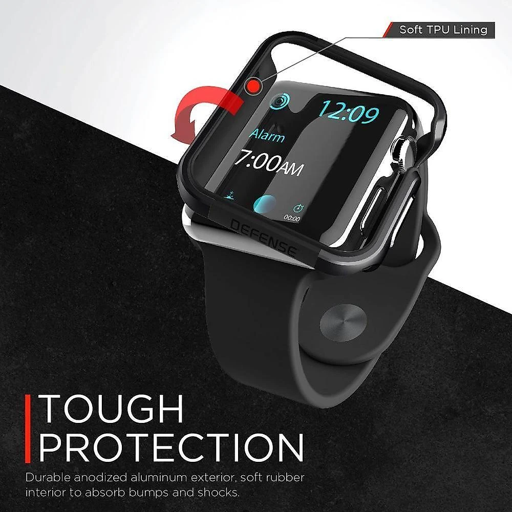 Capa Case Compatível Apple Watch 42mm Xdoria Defense Edge Com Pelicula 3d Tela Inteira Premium