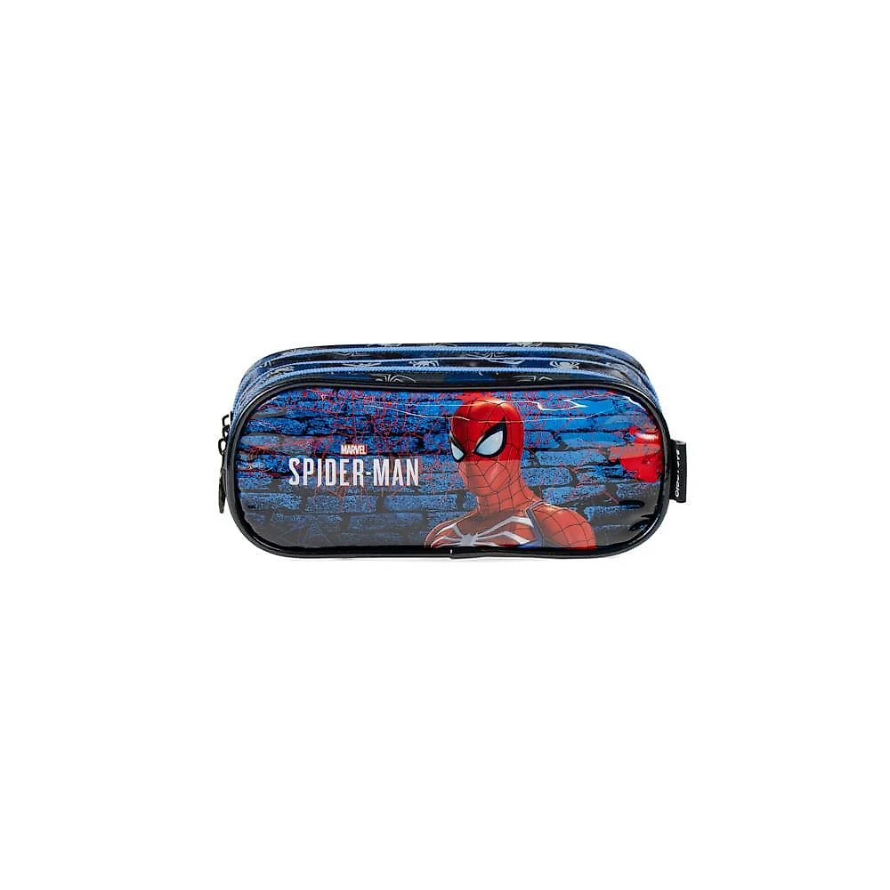 Estojo escolar masculino homem aranha 3 compartimentos azul azul escuro - u