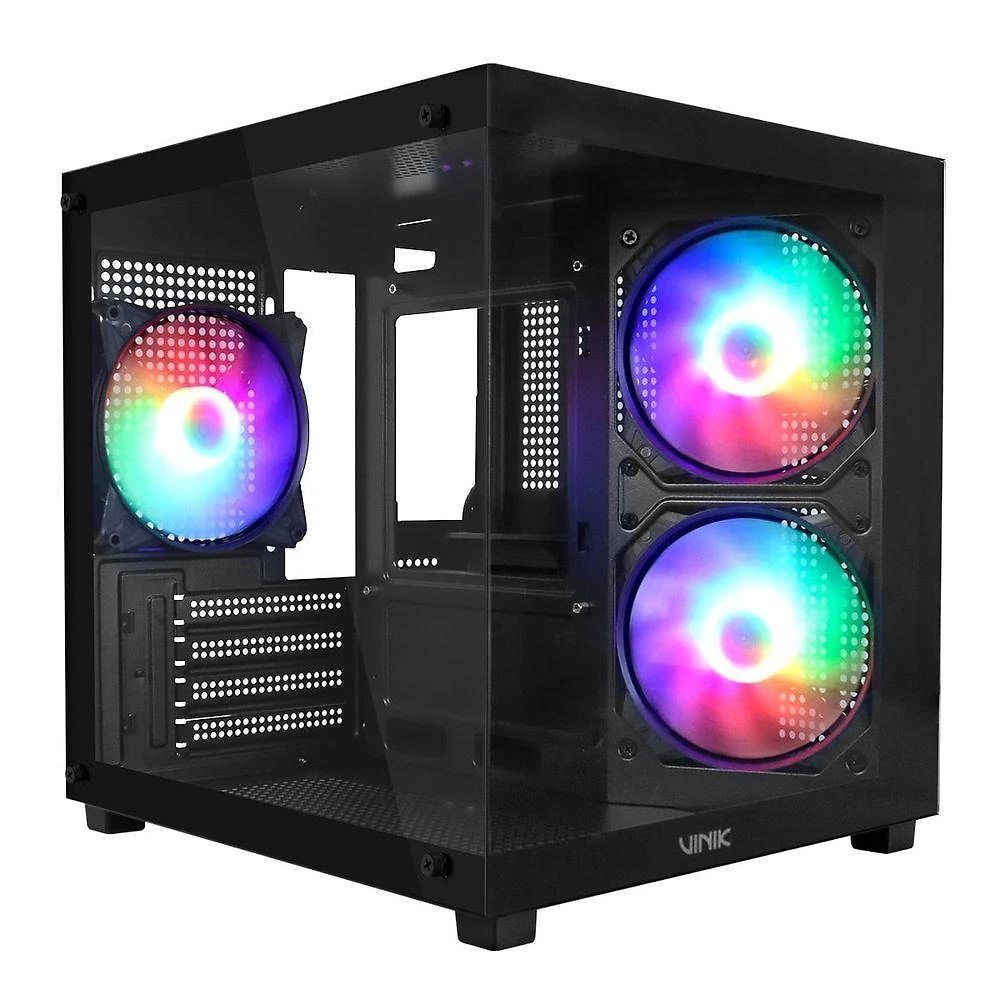 Gabinete Gamer G-cube GGGCVBK Formato Aquário Micro ATX e Mini ITX Vidro Temperado Preto Vinik