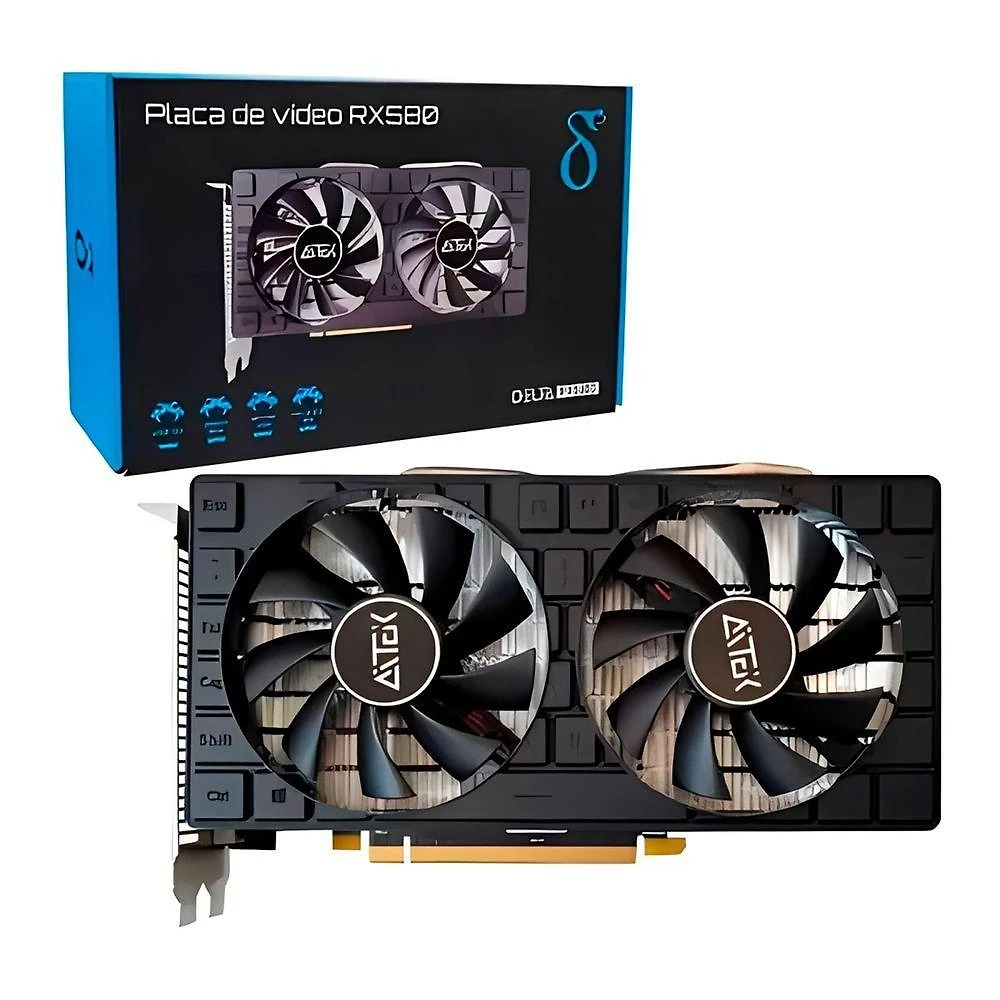 Placa de Video Radeon RX 580 8GB GDDR5 256 Bits HDMI Displayport DVI-D Delta