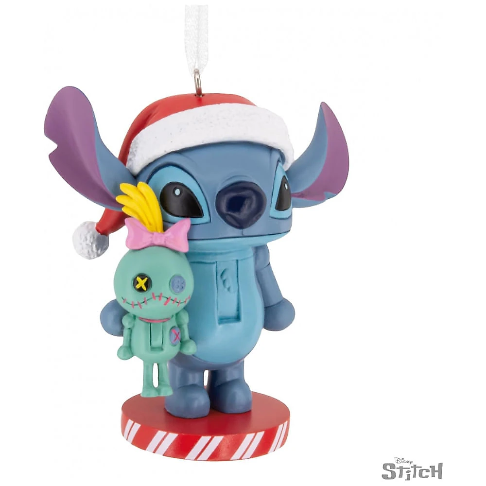 Enfeite Natalino Hallmark Keepsake 2025 Disney Stitch Nutcracker com Boneca Scrump, Resina, 6,4 x 8,3 x 4,4cm