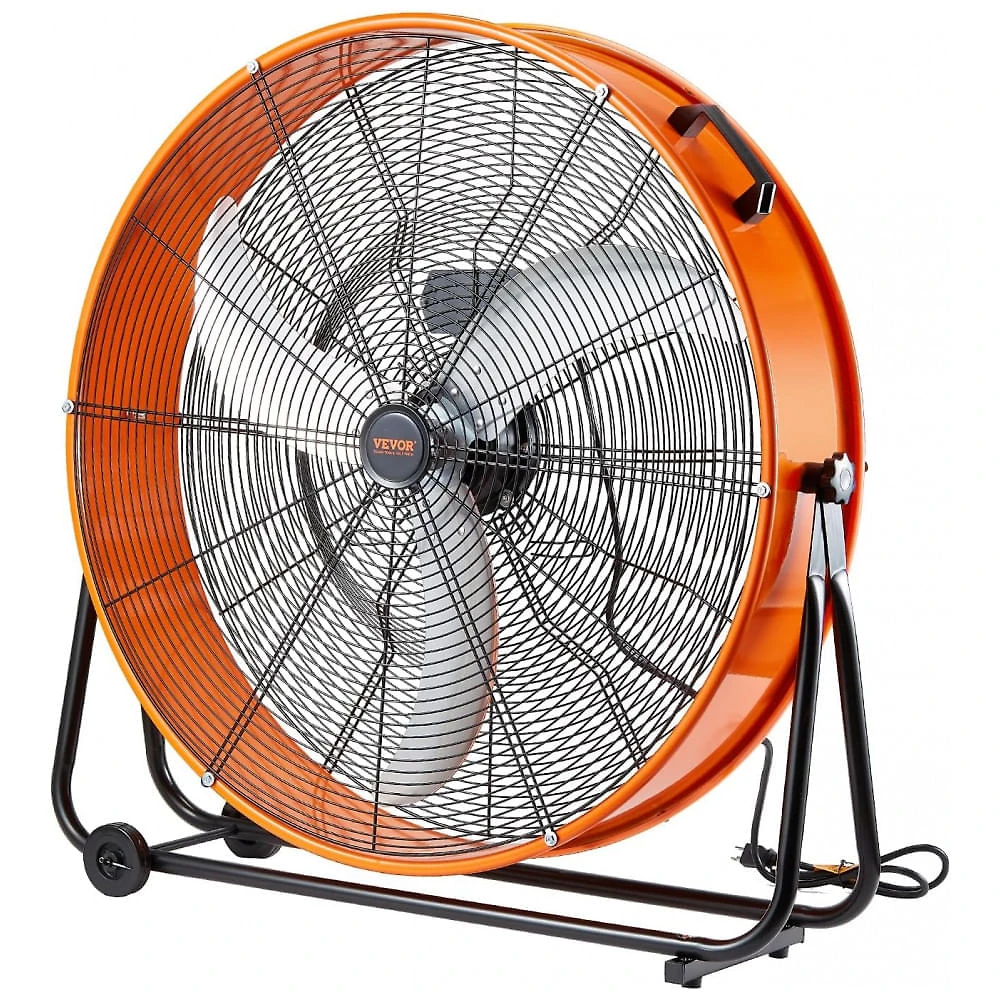 Ventilador Industrial VEVOR 76 cm Laranja, Alta Velocidade, 3 Velocidades, 220W, Modelo HIFANXDRUM30, 110V