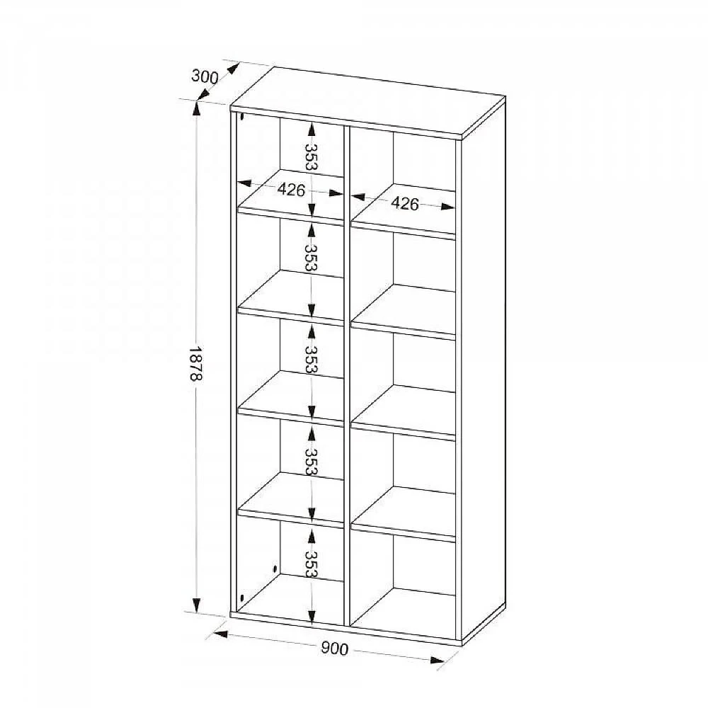 Kit 2 Peças com Escrivaninha em L Cubos e Estante Livreiro Conjunto para Escritório e Home Office com Mesa em L com Nichos e Estante com Nichos Branco
