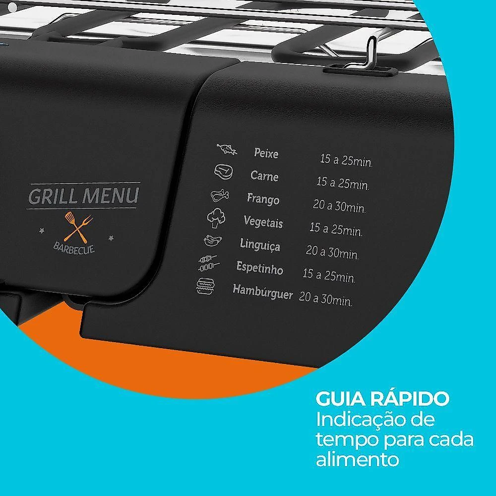 Churrasqueira Elétrica Cadence Grill Menu 110V