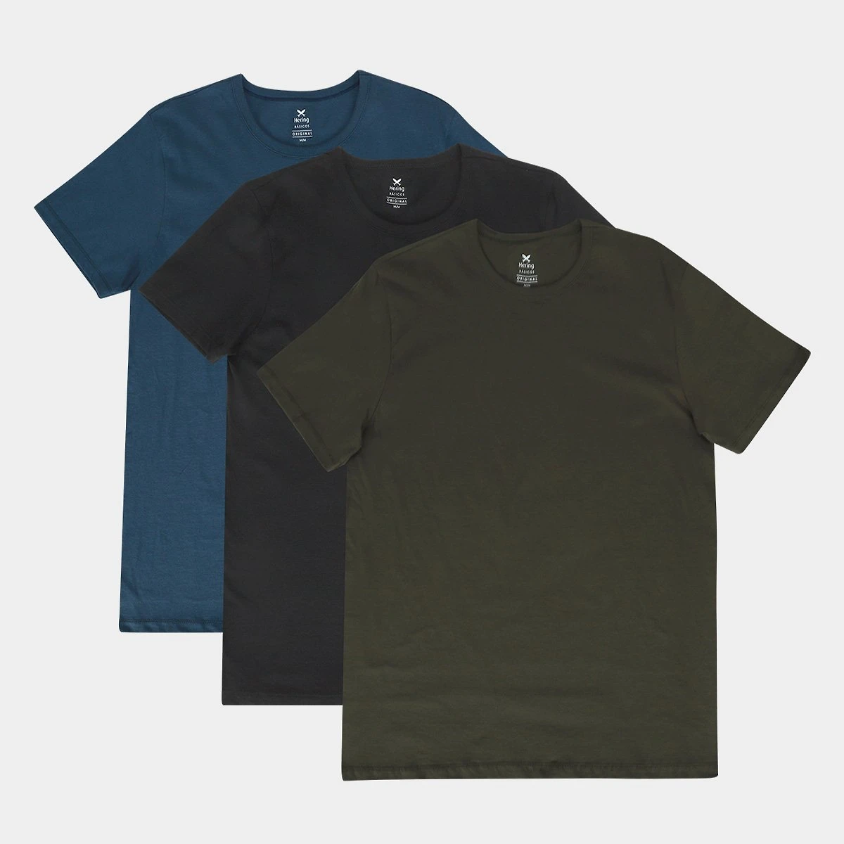 Kit Camiseta Hering C/ 3 Peças Masculina