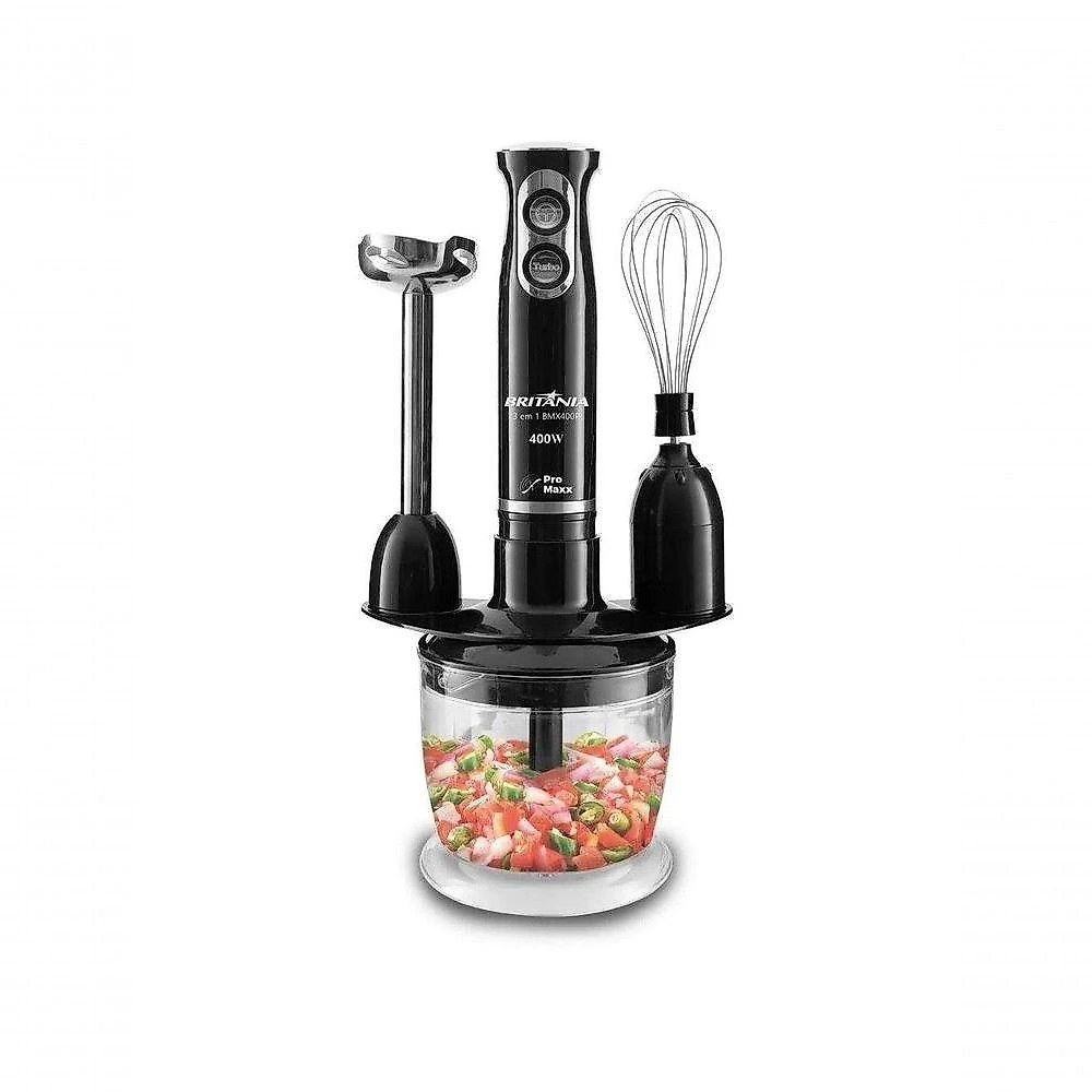 Mixer 3 em 1 BMX400P3 400W 2 Velocidades Preto 110V com Jarra 1,05L e Copo 1,2L