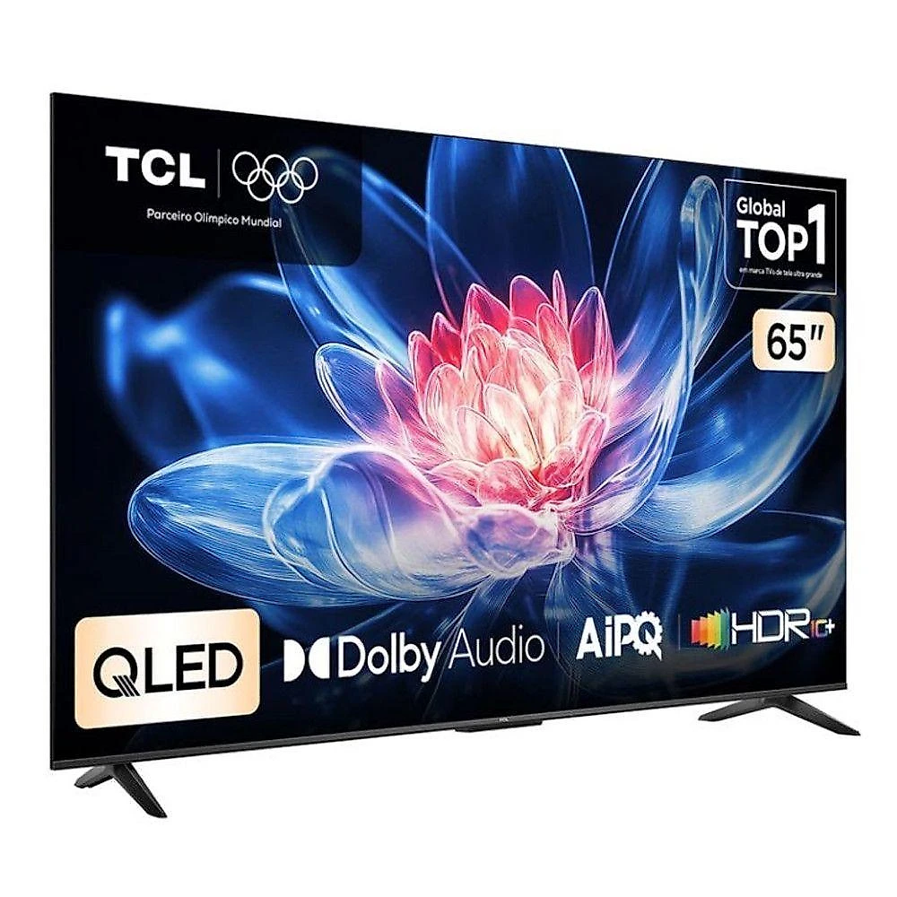 Smart TV TCL T6C 65 Polegadas 4K Ultra HD QLED Preto Google TV Dolby Atmos Bivolt