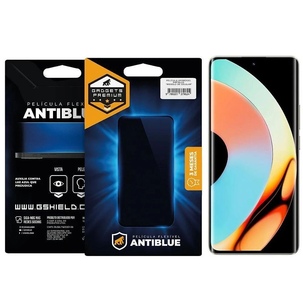 Película Gshield para Realme 10 Pro+ 5g Antiblue com Proteção UV 99% Transparente 1 un