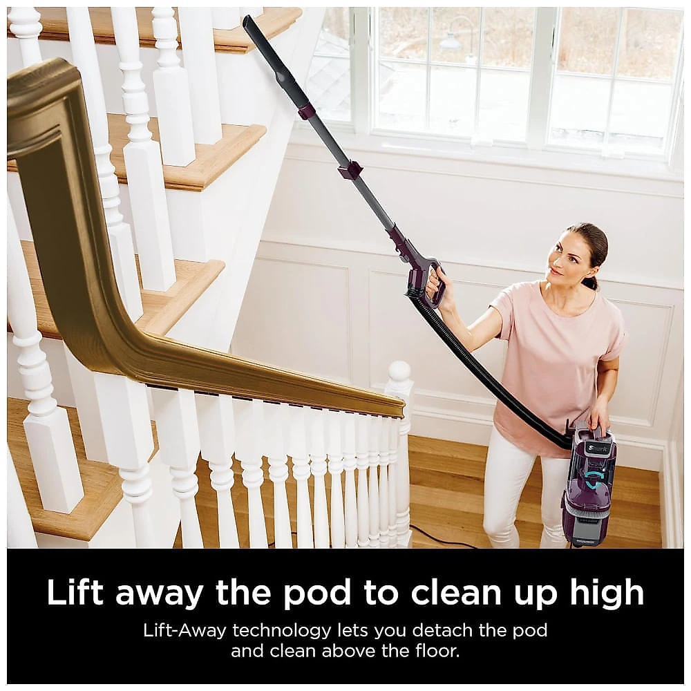 Aspirador Vertical Shark LA702 Rotator Pet LiftAway ADV com Tecnologia DuoClean PowerFins HairPro e Neutralizador de Odores, Roxo Vinho com Sistema
